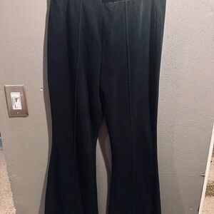Aerie Classic Black Ribbed Flare Pants